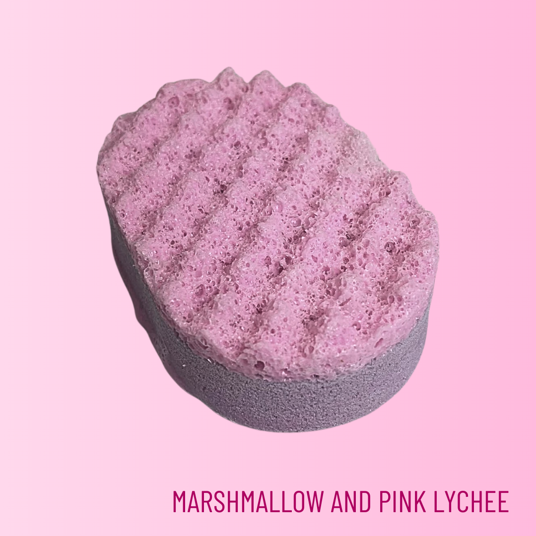 Marshmallow and Pink Lychee Soap Sponge