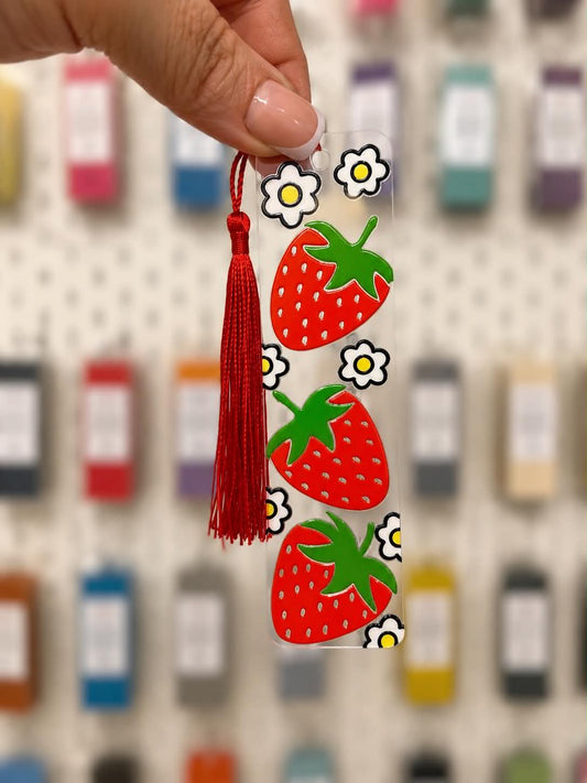 Strawberry & Daisy Bookmark