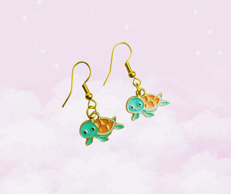 Dainty Turtle Earrings
