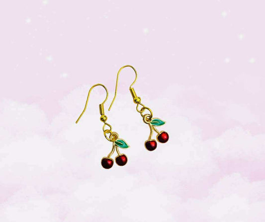 Dainty Cherry Earrings