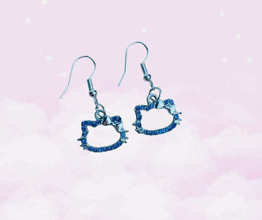 Blue Hi Kitty Earrings