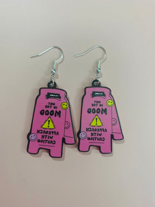 Approach With Caution Earrings