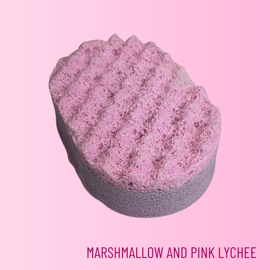 Marshmallow and Pink Lychee Soap Sponge
